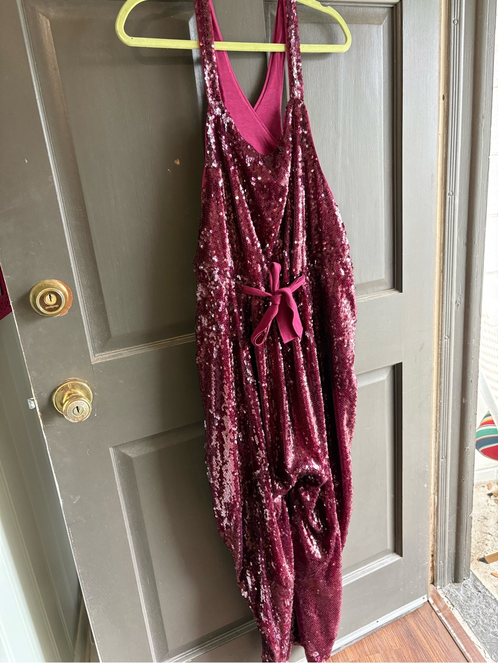 Free People Sequin  Jumpesuit in Burgundy